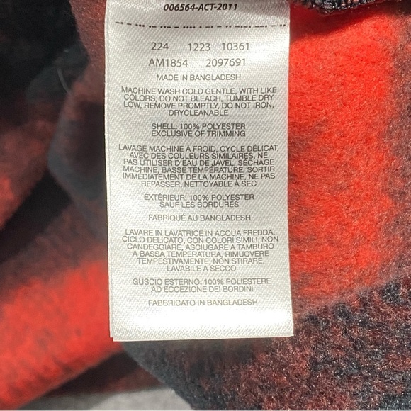 Columbia Mens XL Steens Mountain Printed Fleece Jacket Red Black Plaid Snap NWT - Picture 11 of 15